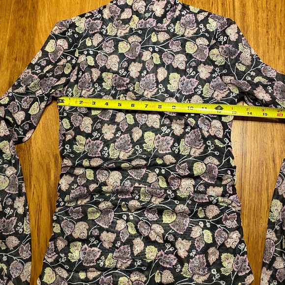 CINQ A SEPT  
Shirred Ivy Turtleneck Top In Black Multi - Picture 9 of 10